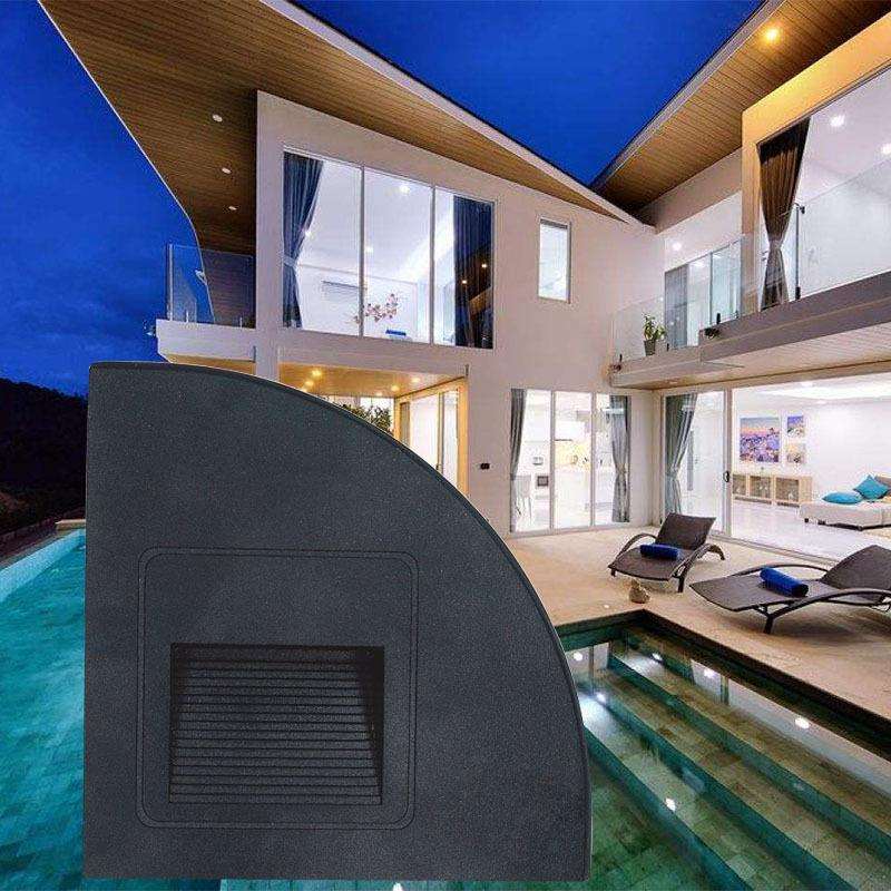 新款led台阶灯人体感应地脚灯户外阶梯嵌入式壁灯室外墙角步道灯