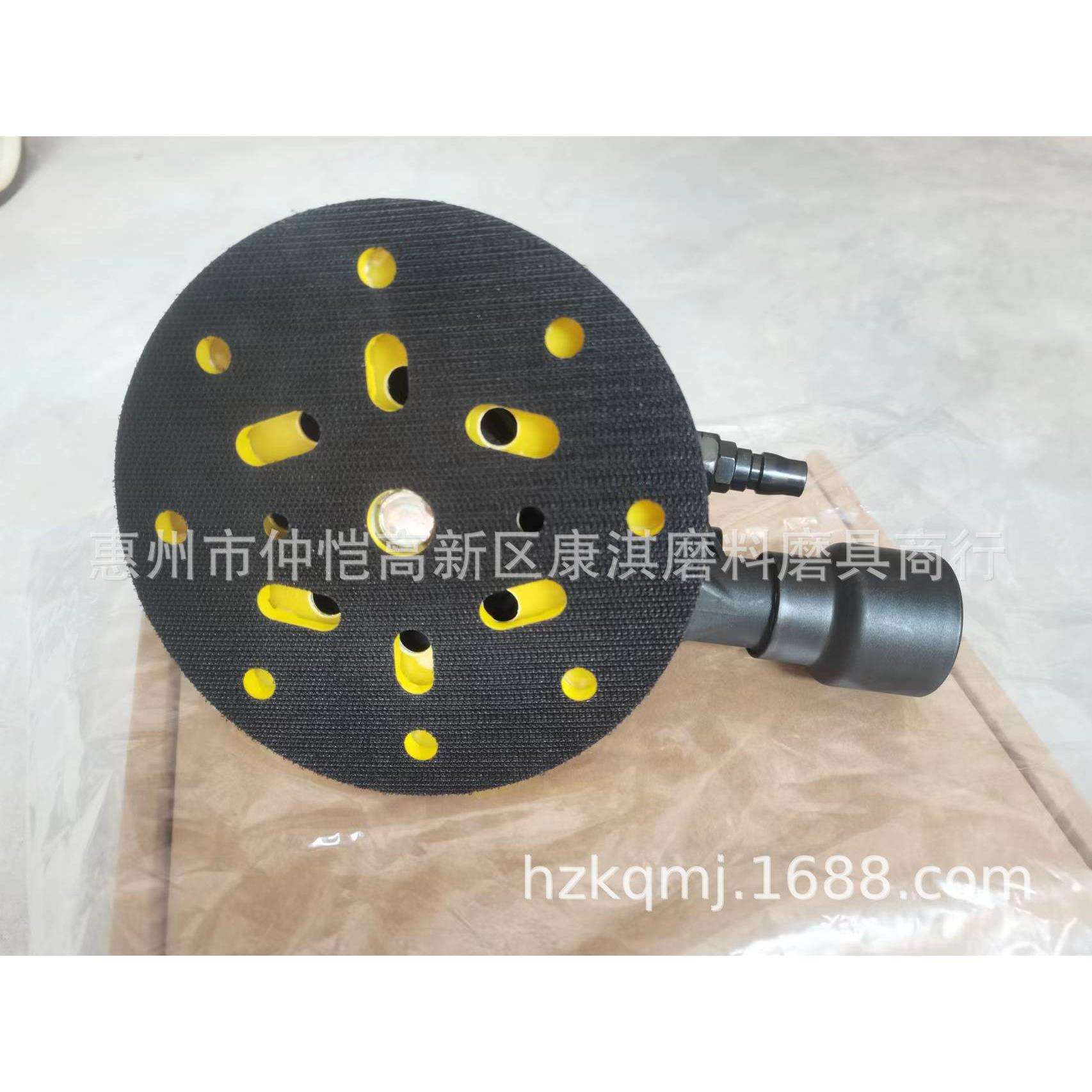 6寸17孔工业级中央吸尘大马力气动砂磨机气动磨光震动抛光砂纸机