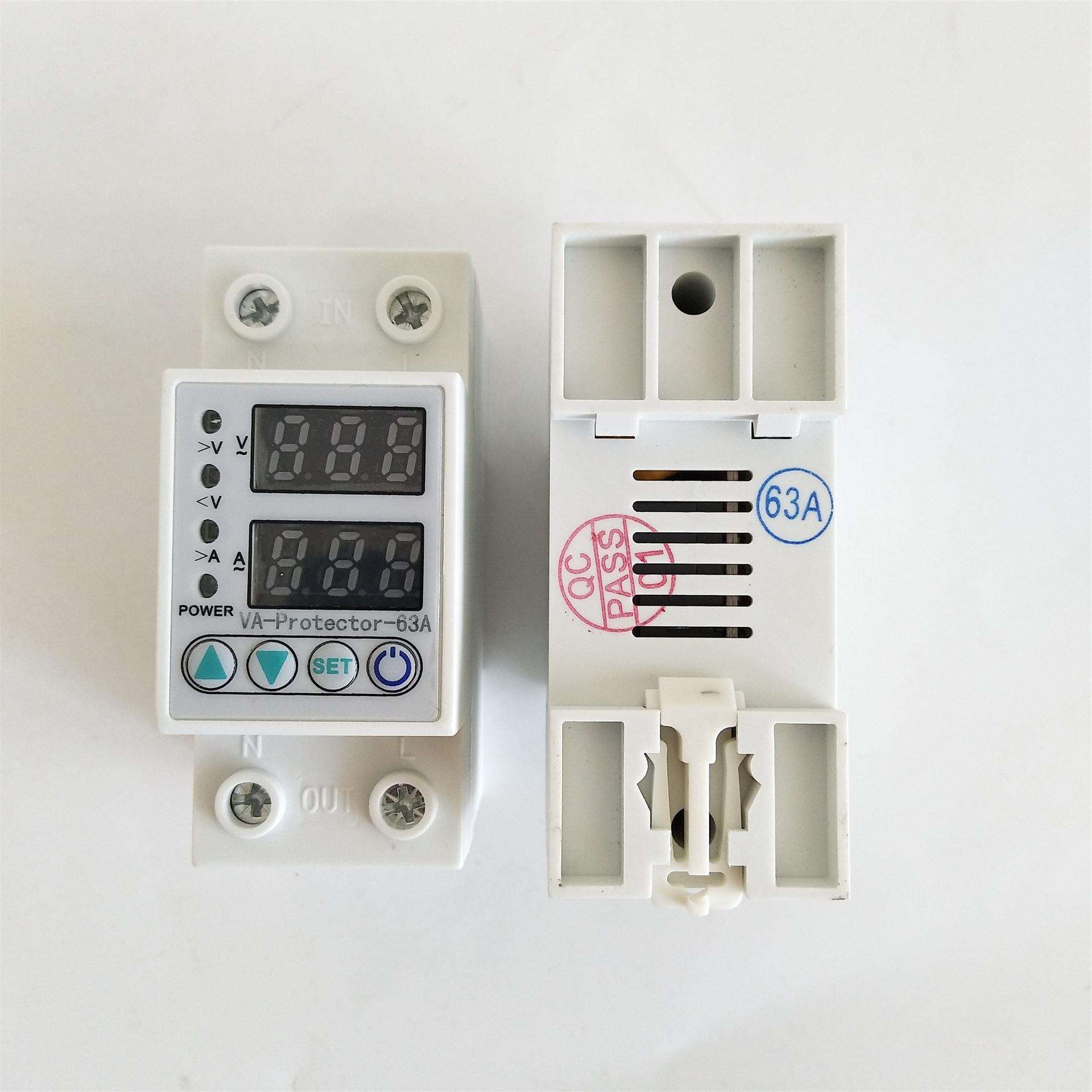 自复式可调过欠压限电流保护器LED双显示 40A 63A 220V数显X20