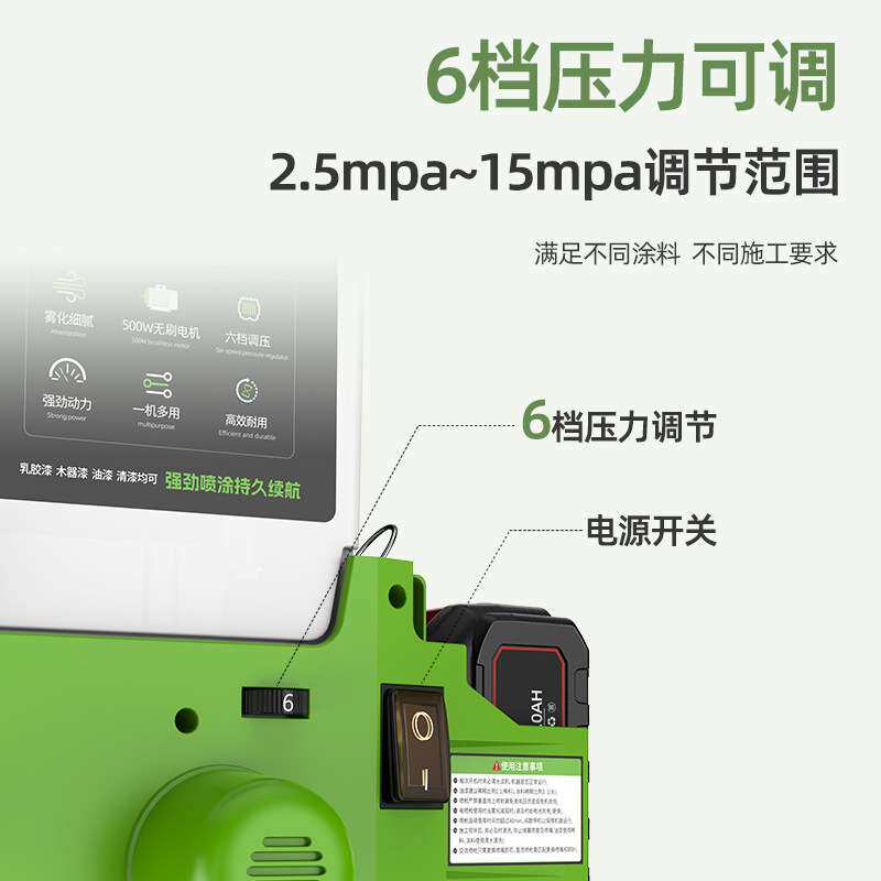 锂电高压无气喷涂机小型乳胶漆喷漆机多功能油漆涂料柱塞式一体机