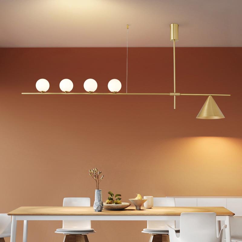 餐厅吊灯意式轻奢设计师款艺术灯现代简约全铜温馨浪漫家用吧台灯