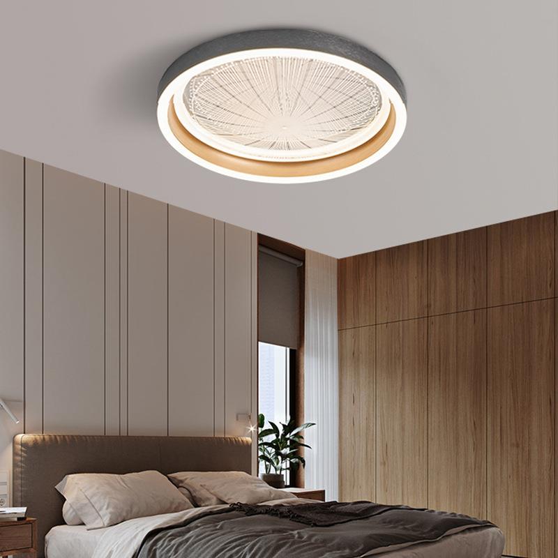 卧室吸顶灯全光谱护眼设计师款轻奢感圆形主卧室房间中山灯具