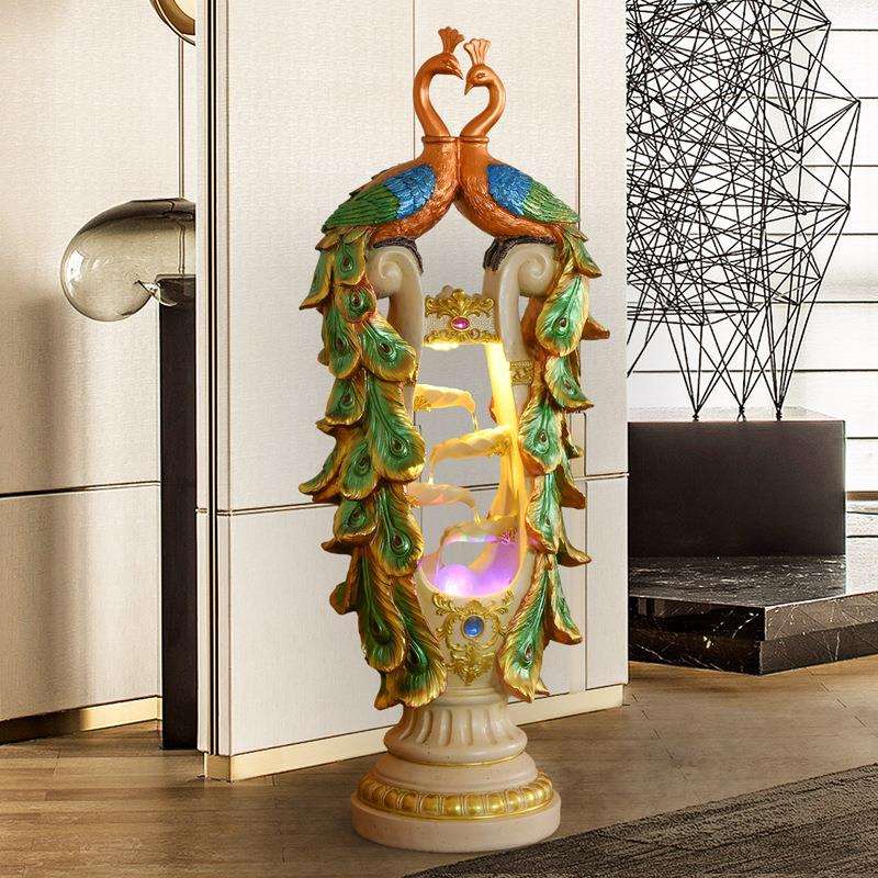 轻奢假山流水喷泉招财加湿器摆件客厅玄关风水办公室内水景加湿器