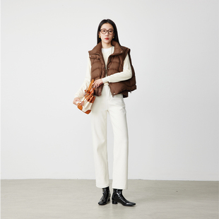 AT351 高腰女加绒直筒显瘦牛仔裤 ATUMU「烟管裤 系列」暖冬新品