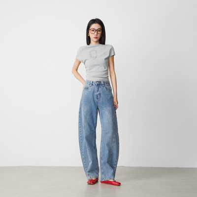 ATUMU「弯刀裤系列」早春上新 丨中高腰宽松香蕉裤牛仔裤AT361