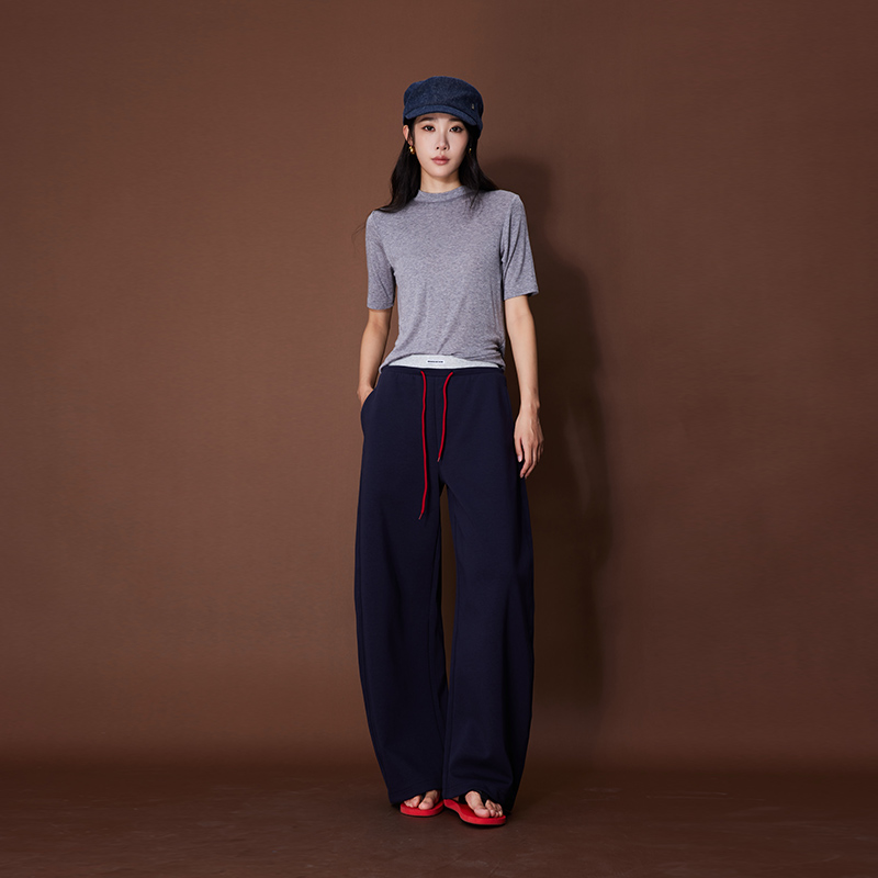 ATUMU休闲裤系列 秋冬新品 松紧腰撞色拼接遮肉休闲裤AT458