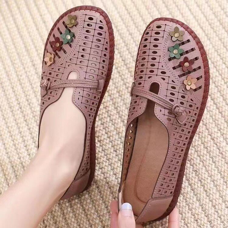 妈妈鞋软底防滑网眼鞋