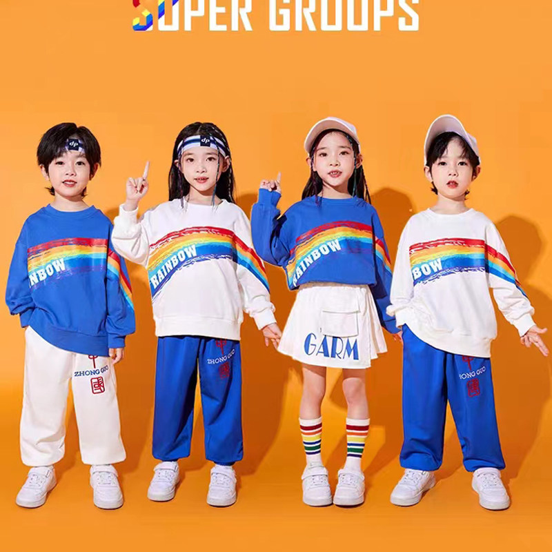 儿童啦啦队演出服秋大合唱舞蹈表演服小学生运动会班服开幕式服装