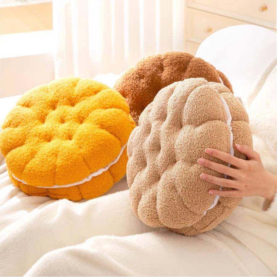 泰迪绒夹心饼干抱枕靠枕可爱椅垫办公室毛绒纯色靠垫飘窗蒲团垫子,居家布艺,美臀垫/保健坐垫,淘宝优惠券,粉丝福利购,淘宝优惠卷