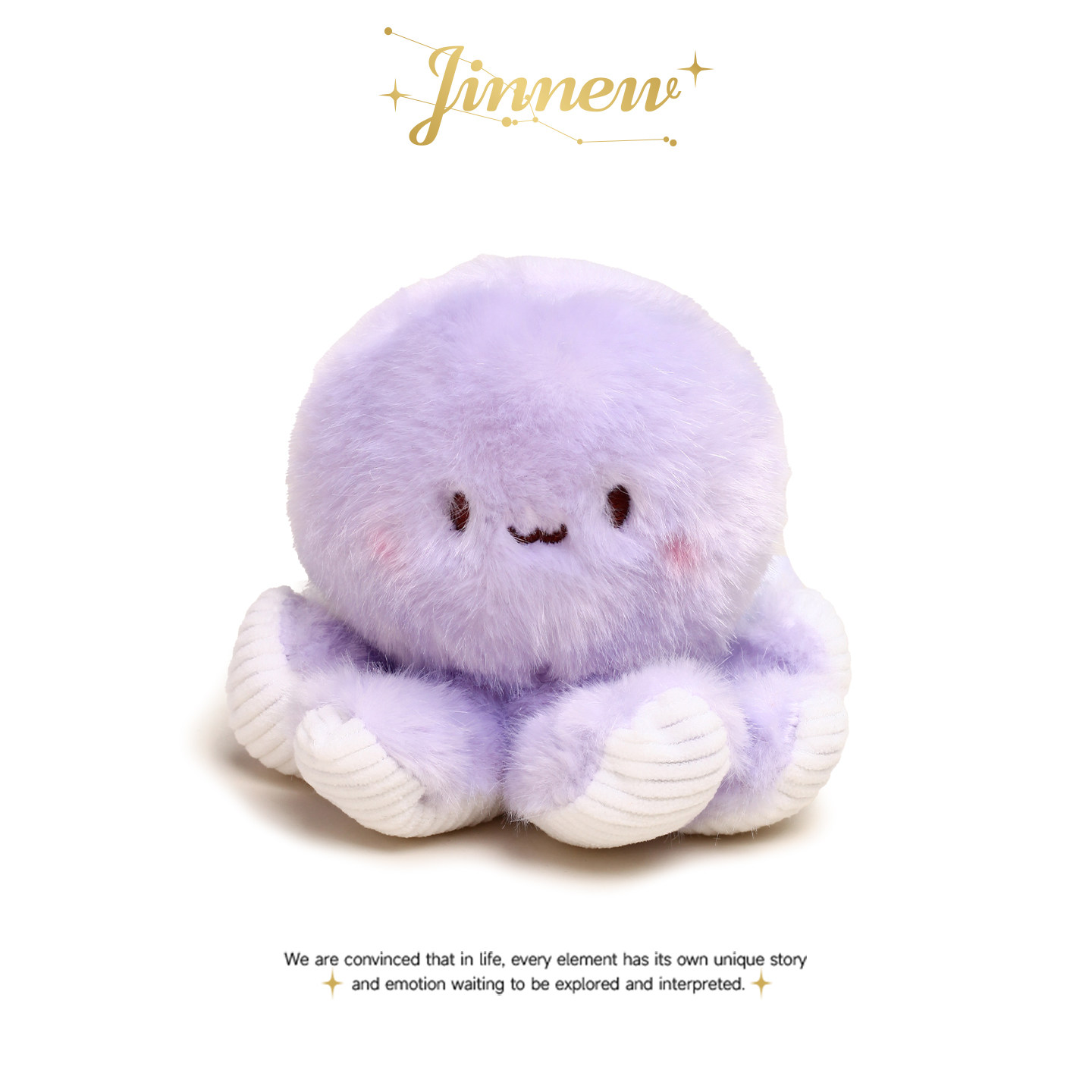 Jinnew原创可爱海洋紫色章鱼海豹掌中宝毛绒玩偶娃娃生日礼物公仔