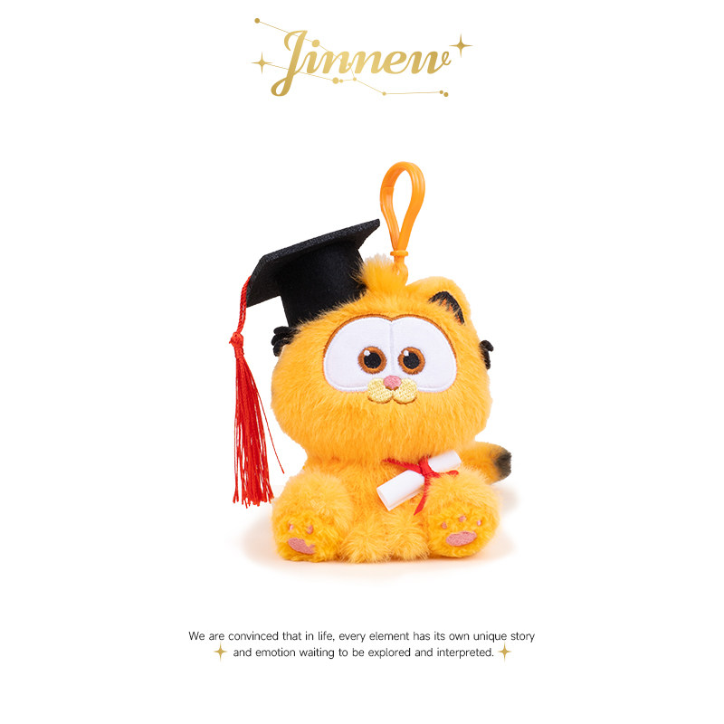 Jinnew正版加菲猫学士帽包包挂件图片