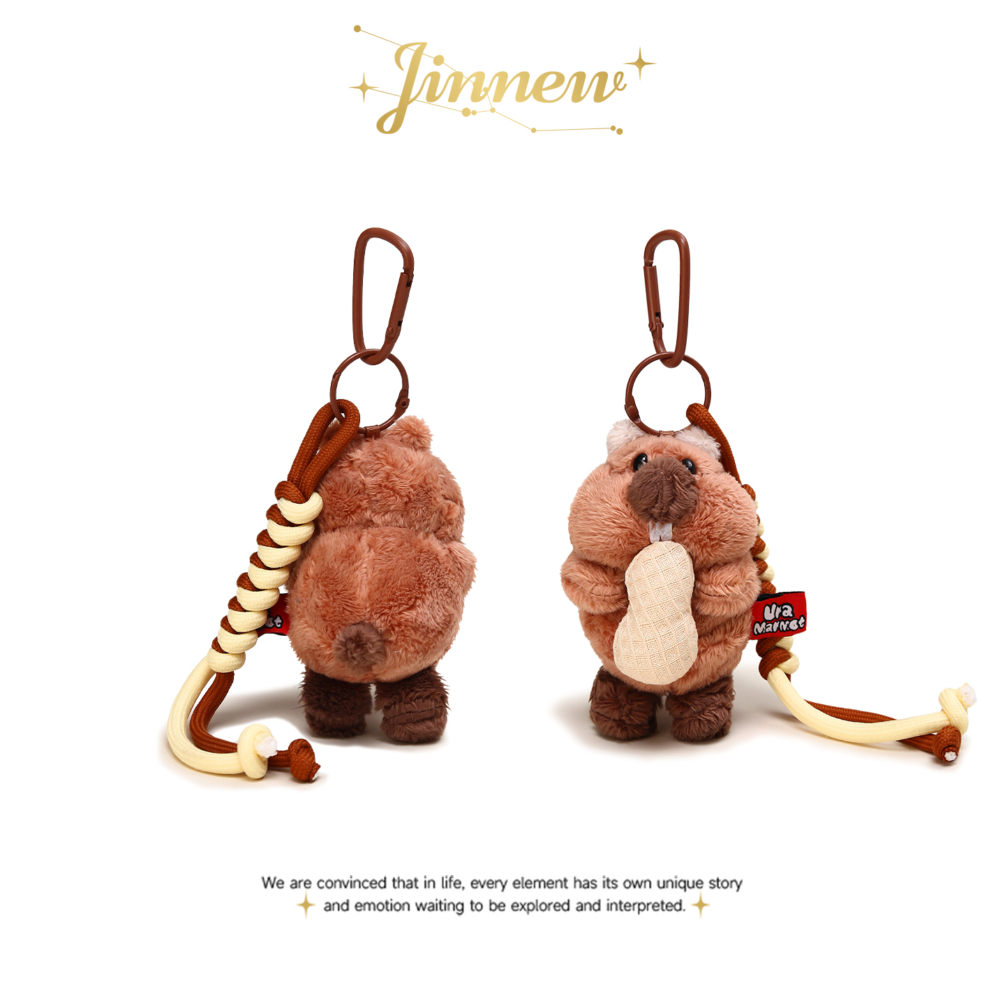 Jinnew原创丑萌好事花生土拨鼠毛绒公仔书包背包挂件车钥匙扣挂饰