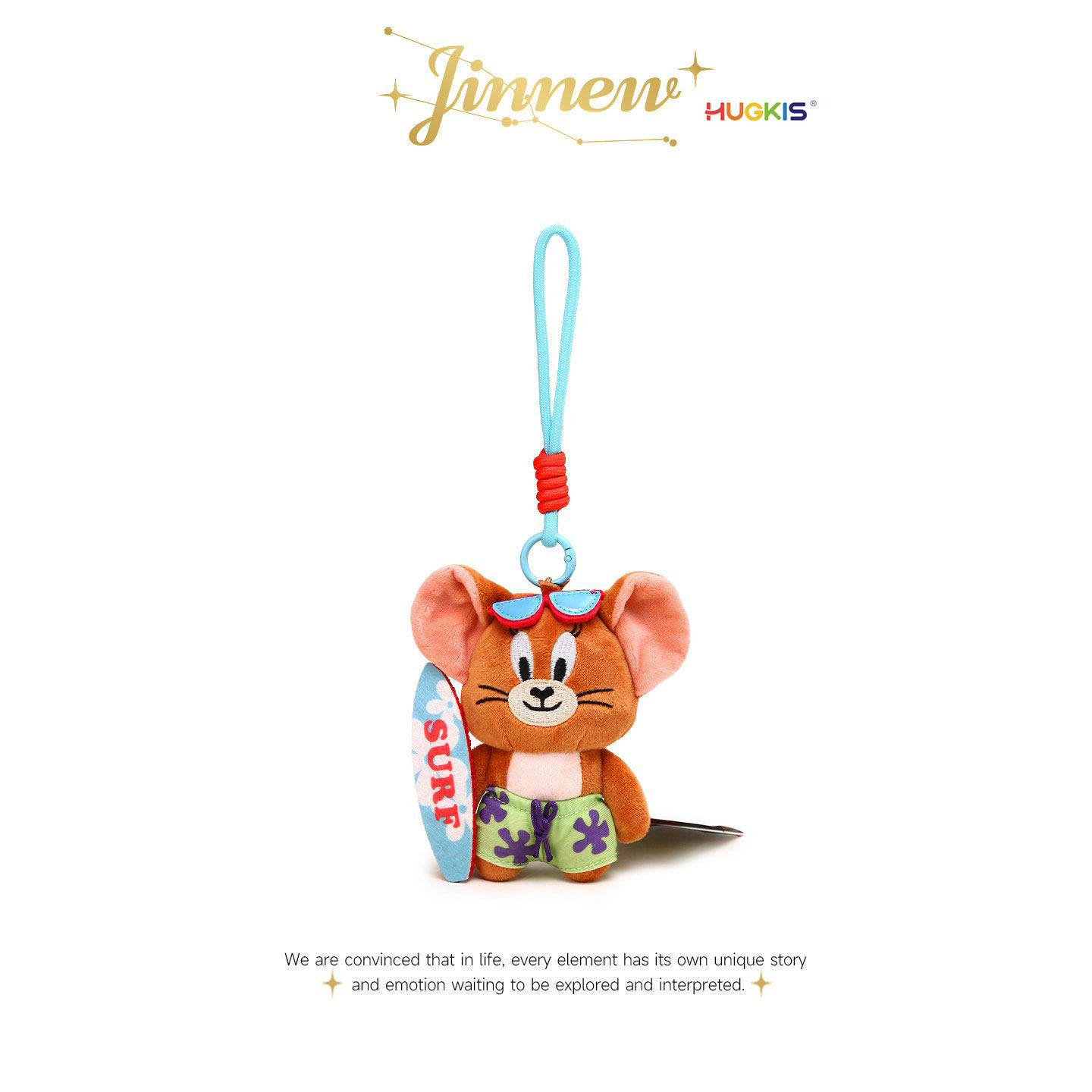 Jinnew正版联名猫和老鼠冲浪杰瑞鼠汤姆猫玩偶公仔书包挂件钥匙扣图片