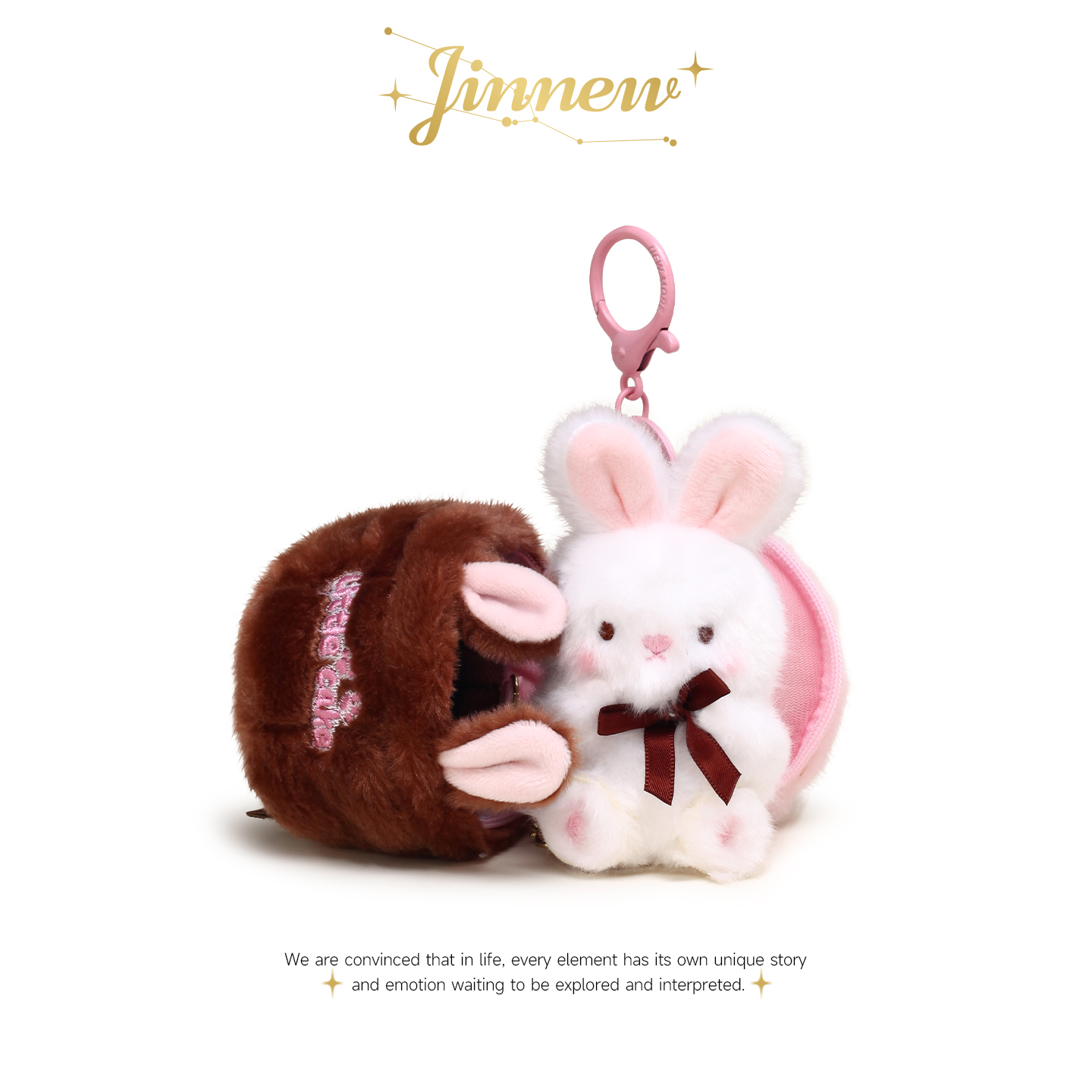 Jinnew原创可爱小兔巧克力屋毛绒玩偶公仔女生情侣礼物男包包挂件