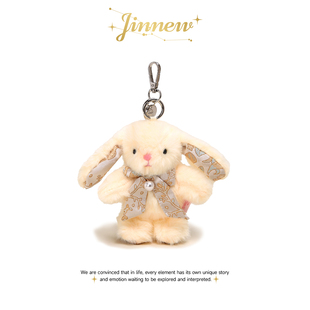 Jinnew原创可爱黄色蝴蝶结温蒂小兔子玩偶公仔高档书包挂件钥匙扣