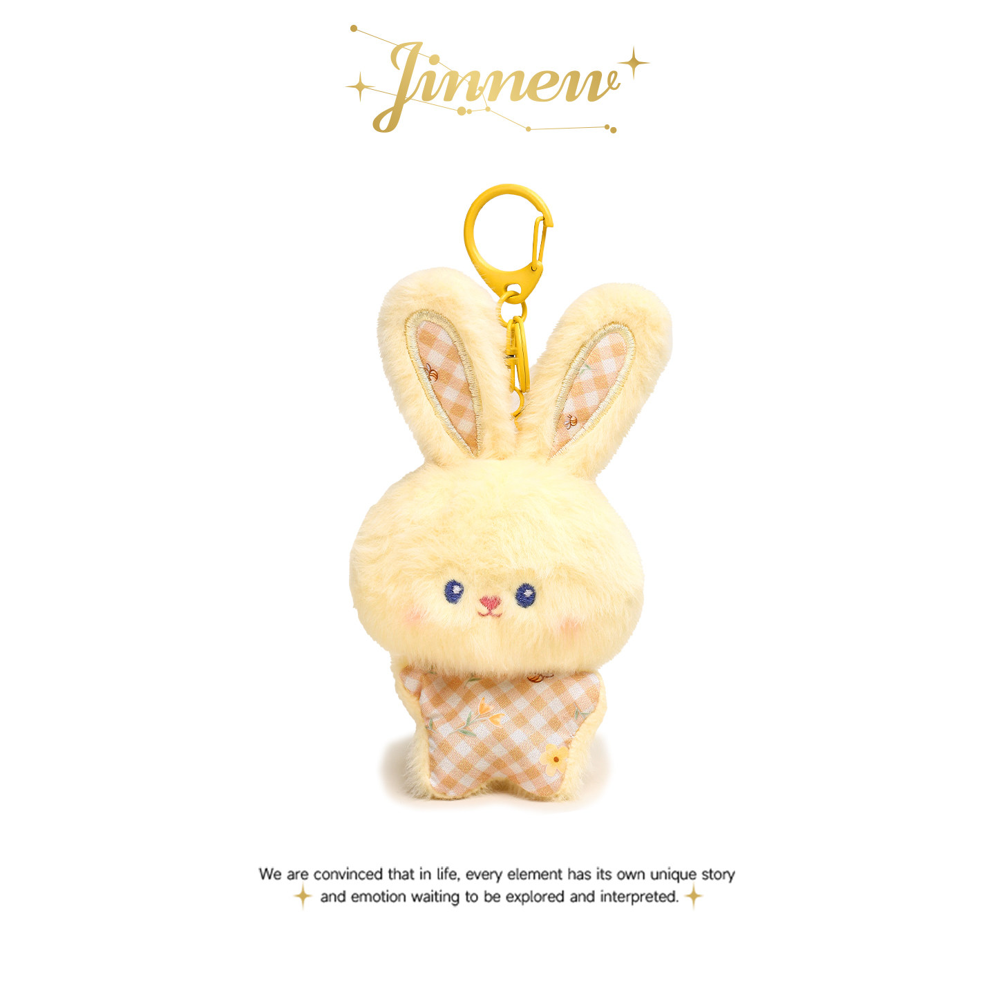 Jinnew原创高颜值可爱毛绒小兔子玩偶治愈豆袋情侣礼物书包挂件女图片