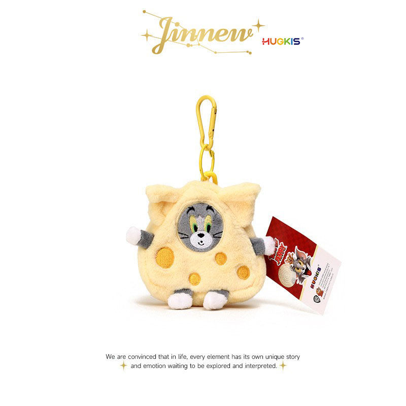 Jinnew正版授权猫和老鼠奶酪毛绒零钱包挂件可爱耳机包收纳包挂饰
