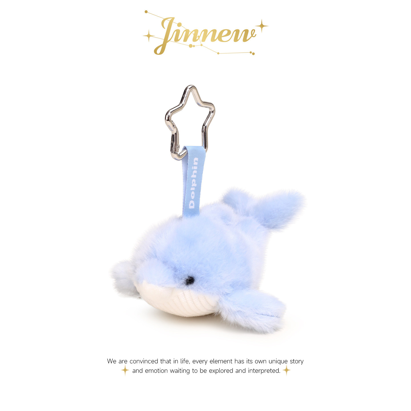 Jinnew原创可爱治愈蓝色海豚磁吸玩偶公仔书包包挂件海洋馆纪念品