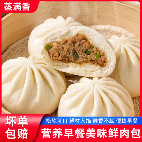 蒸满香早餐包子速冻半成品面点儿童速食早点老面鲜肉包叉烧奶黄包