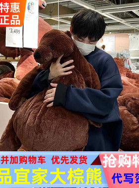 宜家大棕熊抱枕狗熊笨熊毛绒玩具玩偶尤恩格斯库格公仔礼物