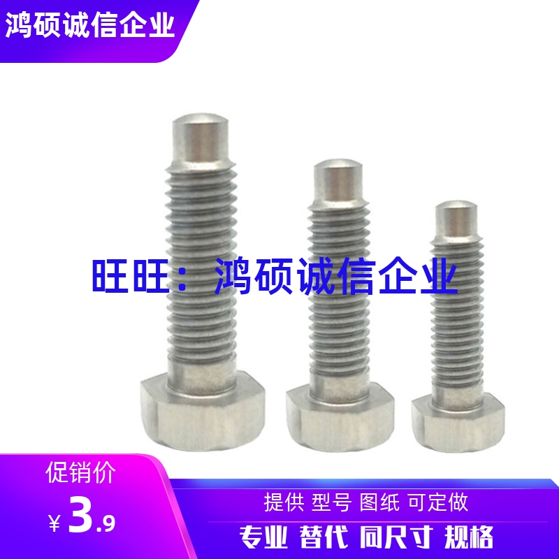 STBAS4/5/6/8/10/12-20/25/30/40/5080不锈钢粗牙定位螺栓前端R型