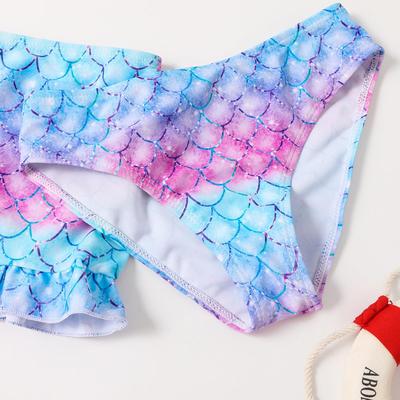 Three-piece bikini-style swimsuit for middle and large kids