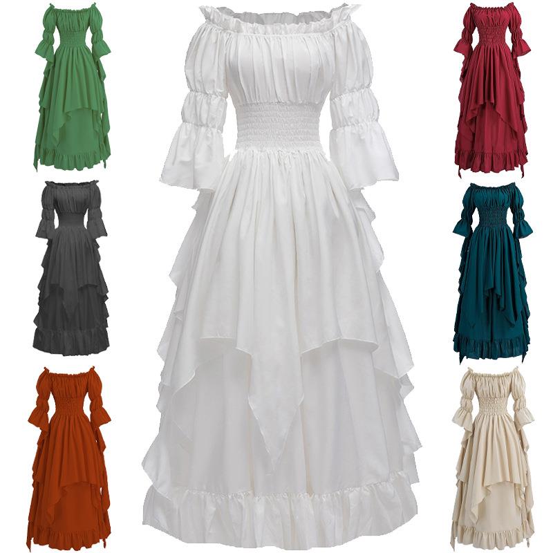 Palace Medieval Dress Maxi Tied Revival Halloween Waisted
