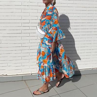 Temperamental and fashionable V-neck high waist long dress