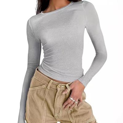slim color fitted camisas solid tops long blusas solid