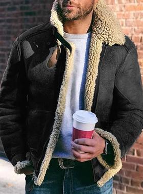 mens winter faux leather jackets men casual loose fur