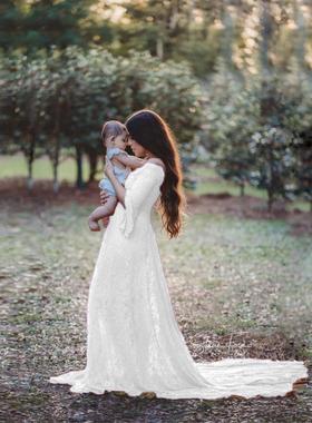 dress photography dress fluttering women pregnant tail long