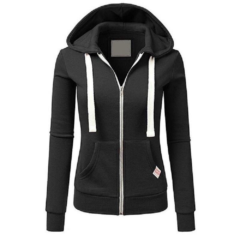 Sweatshirt Womens Sports Pocket Cardigan Zipper Hoodie