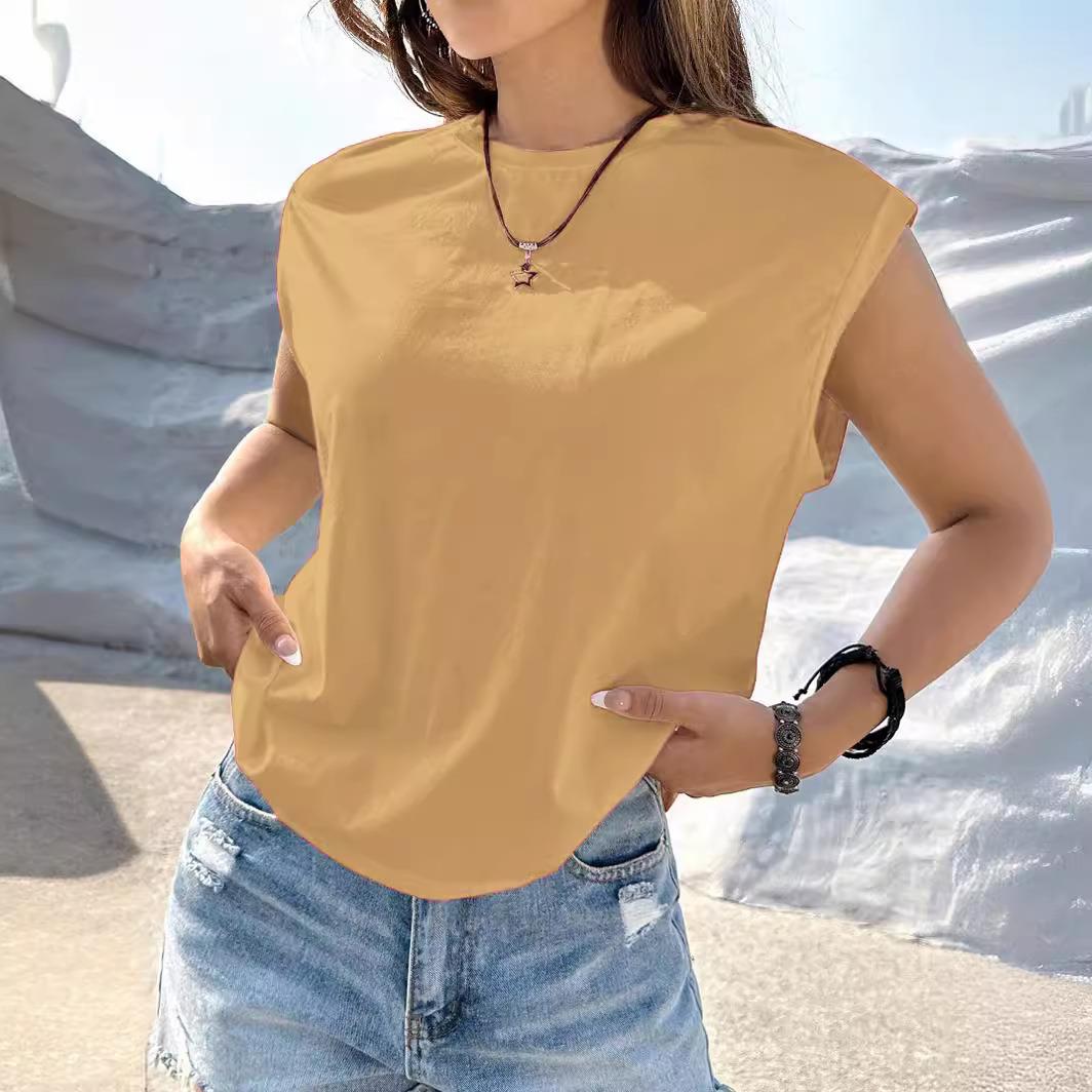 Women's Vest Halter Neck Top Keyhole Sleeveless Shirt Loose