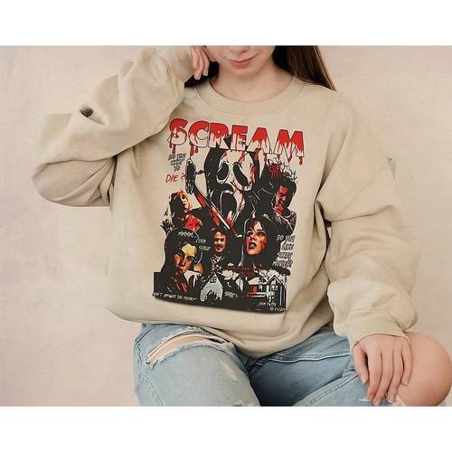 streetwear oversize -shirt movie horror women men