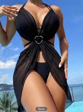 bikini neck halter moderate sexy swimsuit piece three