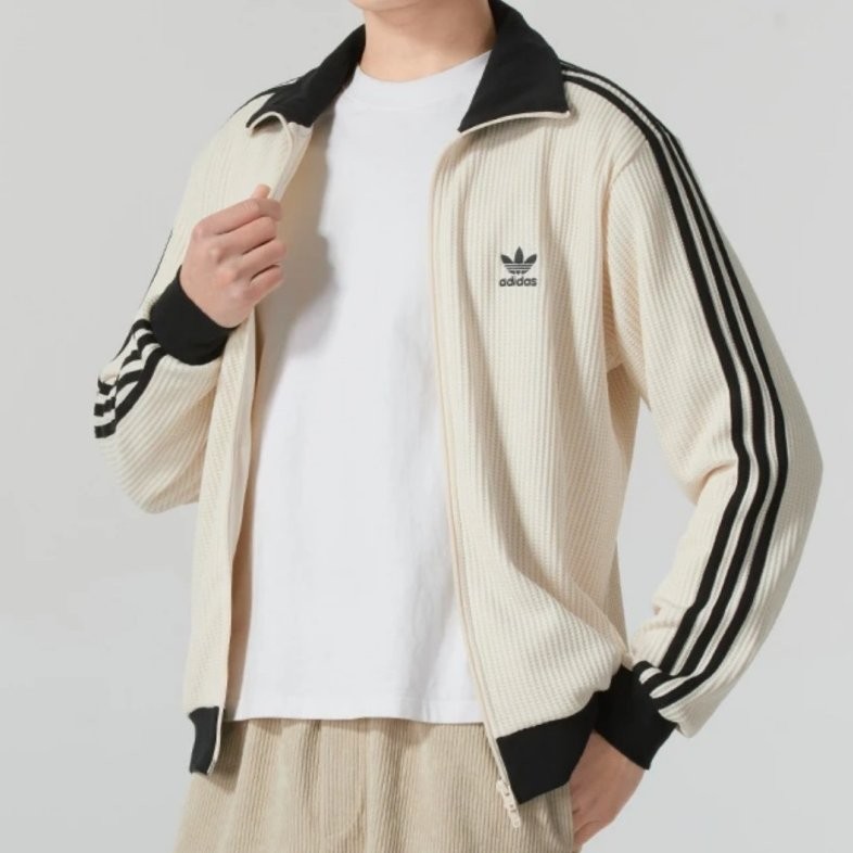 XHH Adidas originals三叶草 华夫格复古休闲长袖夹克外套JW0109