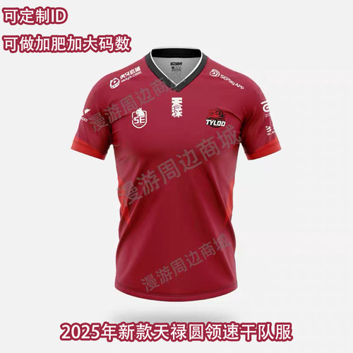 TYLOO天禄战队服CSGO速干短袖T恤可订制ID 茄子衣服男major电竞服