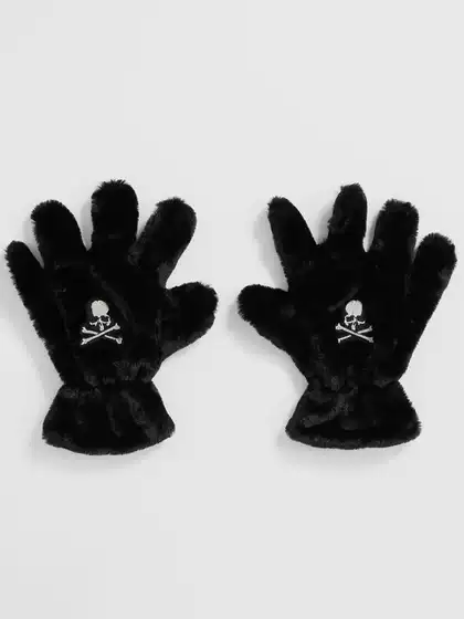 MASTERMIND Dark Skull Plush Lined Winter Gloves Unisex Eco-Friendly Faux Fur Streetwear MMJ Gloves