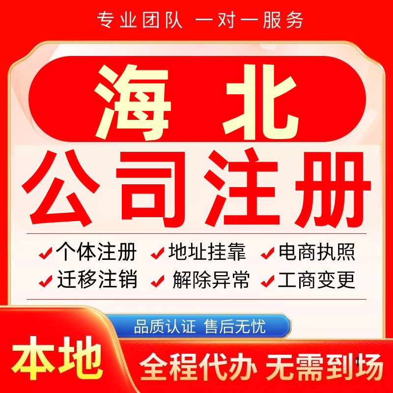 海北公司注册办理异常减资个体户工商营业执照代办注销变更电商