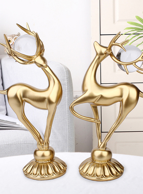 速发轻奢水晶婚球鹿摆件创意客厅电视柜酒柜家居装饰品结对礼物