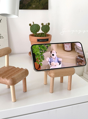 速发尤物少*原木风迷你小凳子桌爱可面摆件物置架实木