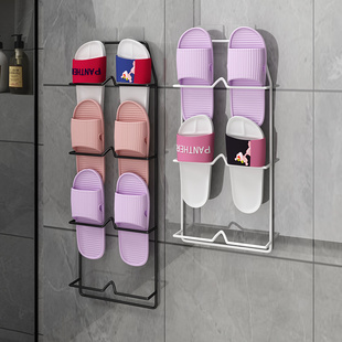 速发浴室拖鞋架免打孔卫生间子纳神器门口简易厕置放鞋收所物架鞋