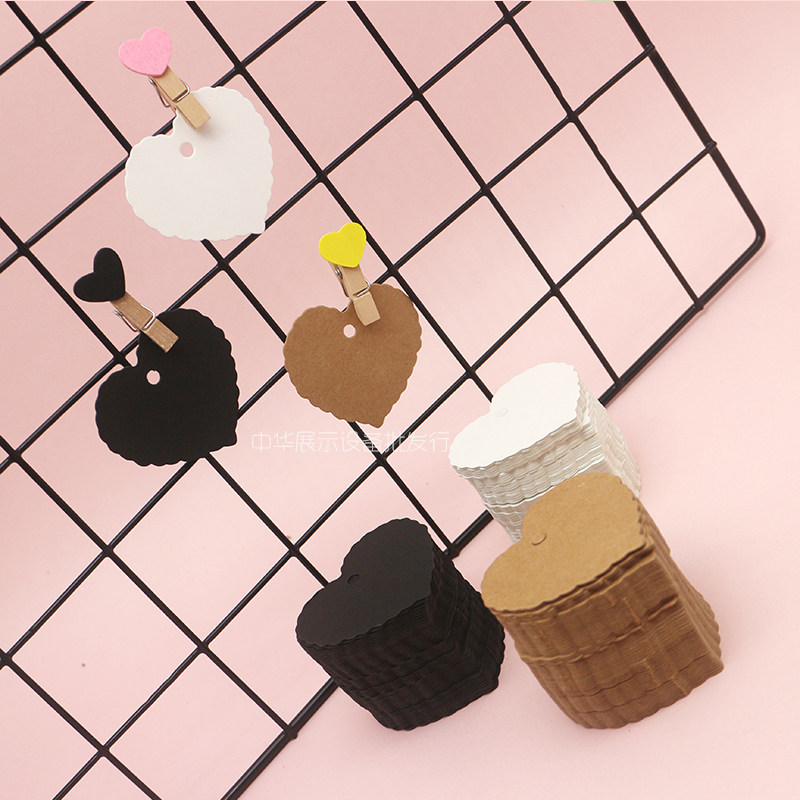 速发心形小卡片纸卡签留言书英语单词卡迷你卡纸零食标签