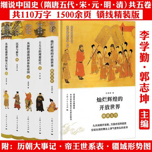 【5册精装】细讲中国历史丛书：隋唐五代+宋+元+明+清 书籍