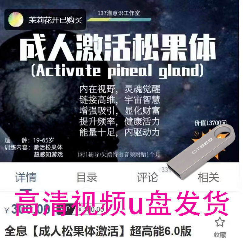 松果体激活全息【成人松果体激活】超高能6.0版全20讲U盘发货