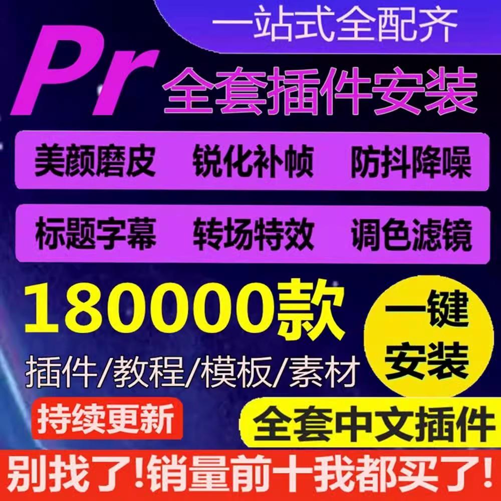pr插件全套一键安装包中文转场磨皮调色字幕预设素材模板教程2025