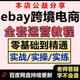 eBay卖场运营开店视频教程选品策略运营优化入门到精通课程培训课