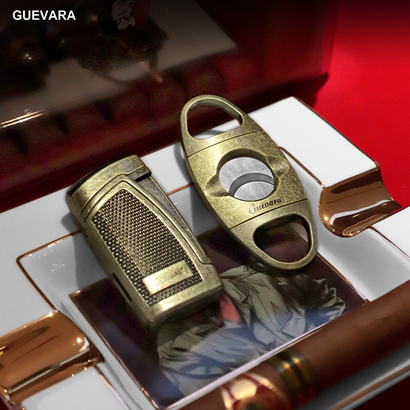 雪茄工具两件套装双刃烟托防风