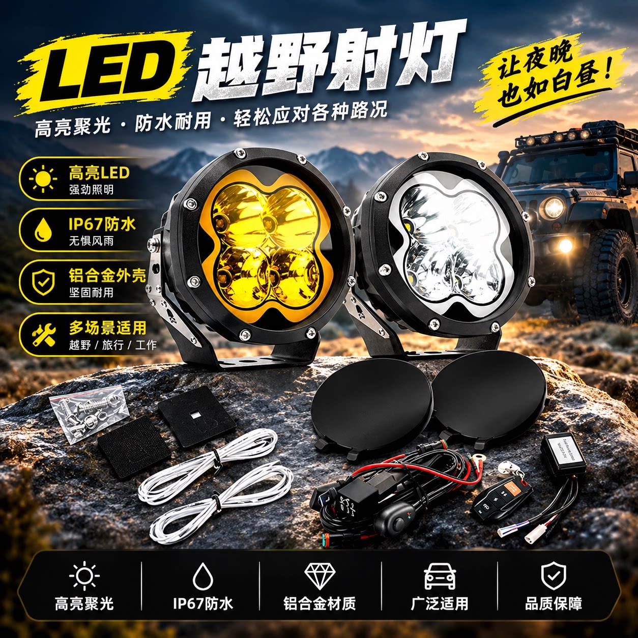 力途5寸四叶草LED圆形射灯