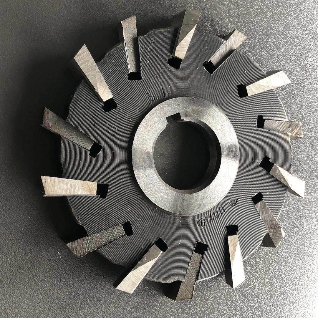 高速钢镶齿三面刃铣刀 错齿插齿白钢圆盘切槽刀锋钢刀盘 斜齿hss